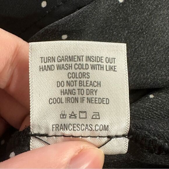 Blue Rain For Francesca’s Black & White Polka Dot Cami Blouse Size Medium - Picture 12 of 12